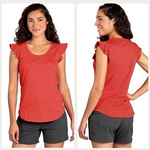 TOAD&CO Rufflita II Tee (women’s XS) Chili Brick Flutter Sleeve Top